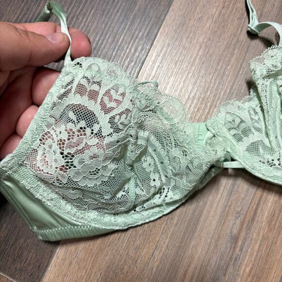 & Other Stories Womens Size 34A Underwired Lace Bra Mint Green Adjustable Straps - Picture 4 of 11
